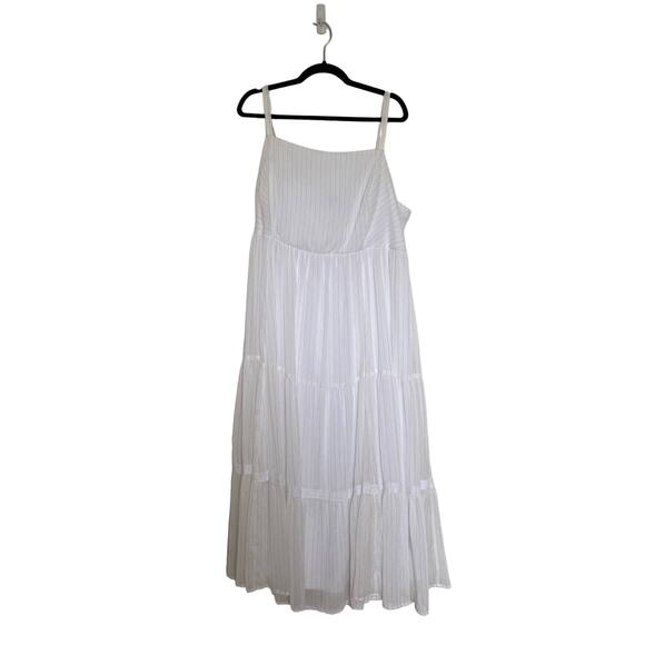 Torrid Dress Womens 3X Maxi Chiffon Tiered Midi Flowy Boho Cottage Minimalist - Picture 2 of 11